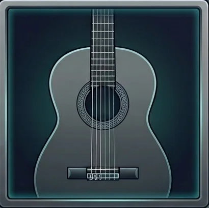 Classical guitar icon for string change type selection