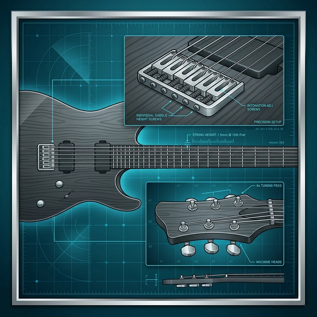 Adjusting saddle position for intonation on an electric guitar bridge
