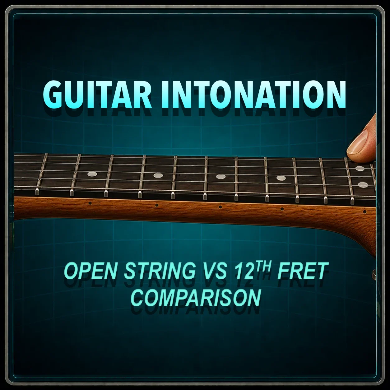 Comparing an open string to the fretted 12th fret note to check intonation
