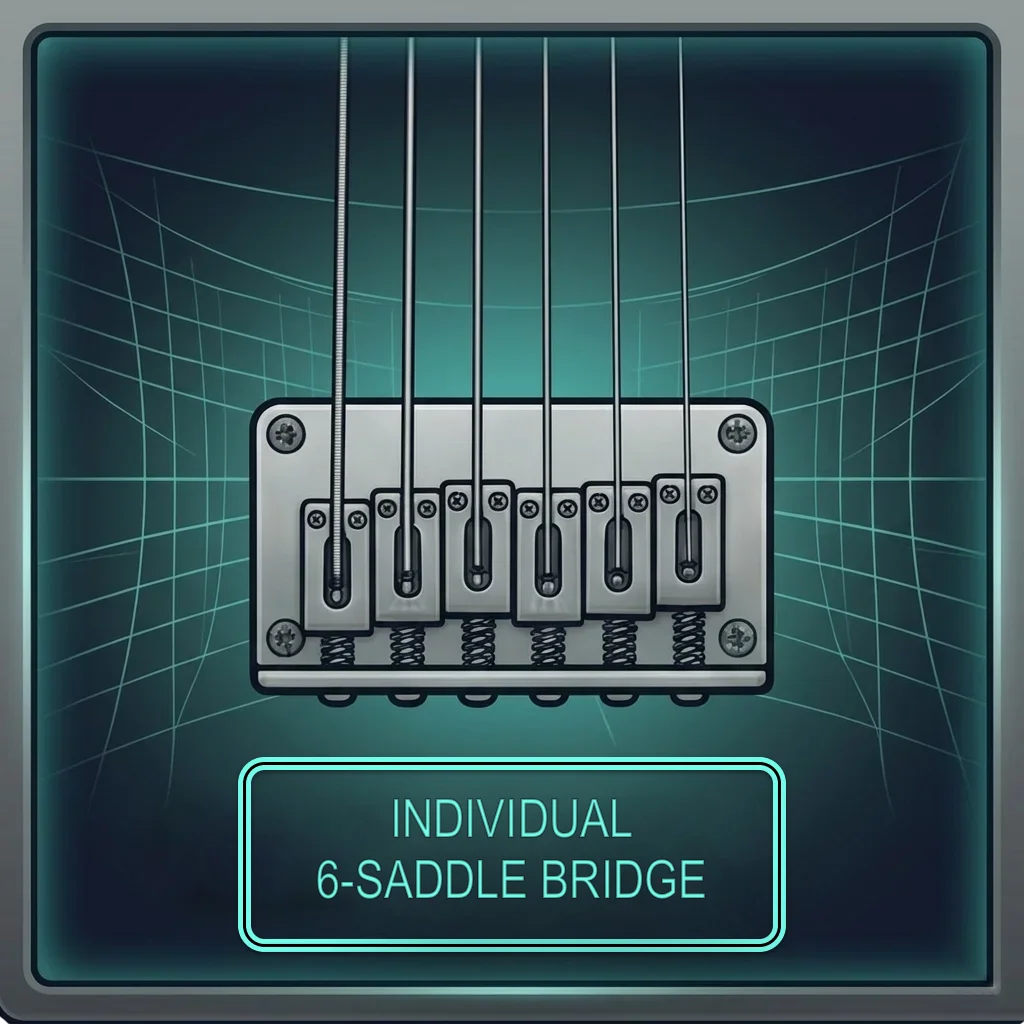 Standard electric guitar bridge icon for bridge type selection